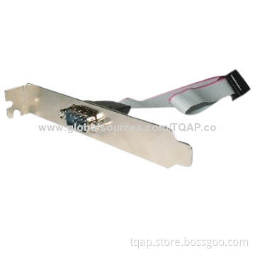 DB9 serial port receptacle on bracket